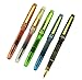 5 PCS Yongsheng 3001 Fountain Pen Demonstrator Color Set,Transparent with Refill Converter Extra Fine Nib for Perfect Writing, Signature, Fashion Design for Men & Women