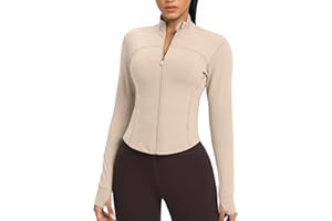 colorskin Women's Lightweight Zip Up Workout Jackets Yoga Cropped Running Gym Track Athletic Jacket with Thumb Holes