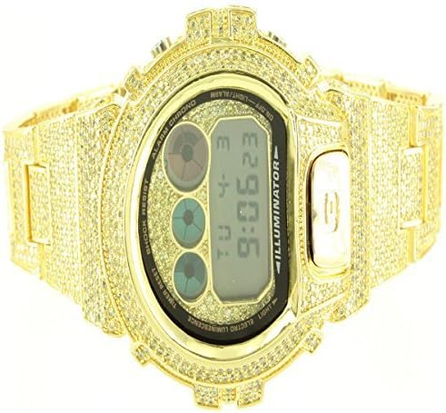 Genuine G-Shock Watch For Mens Having Yellow Canary Gold Finish With Lab Diamond