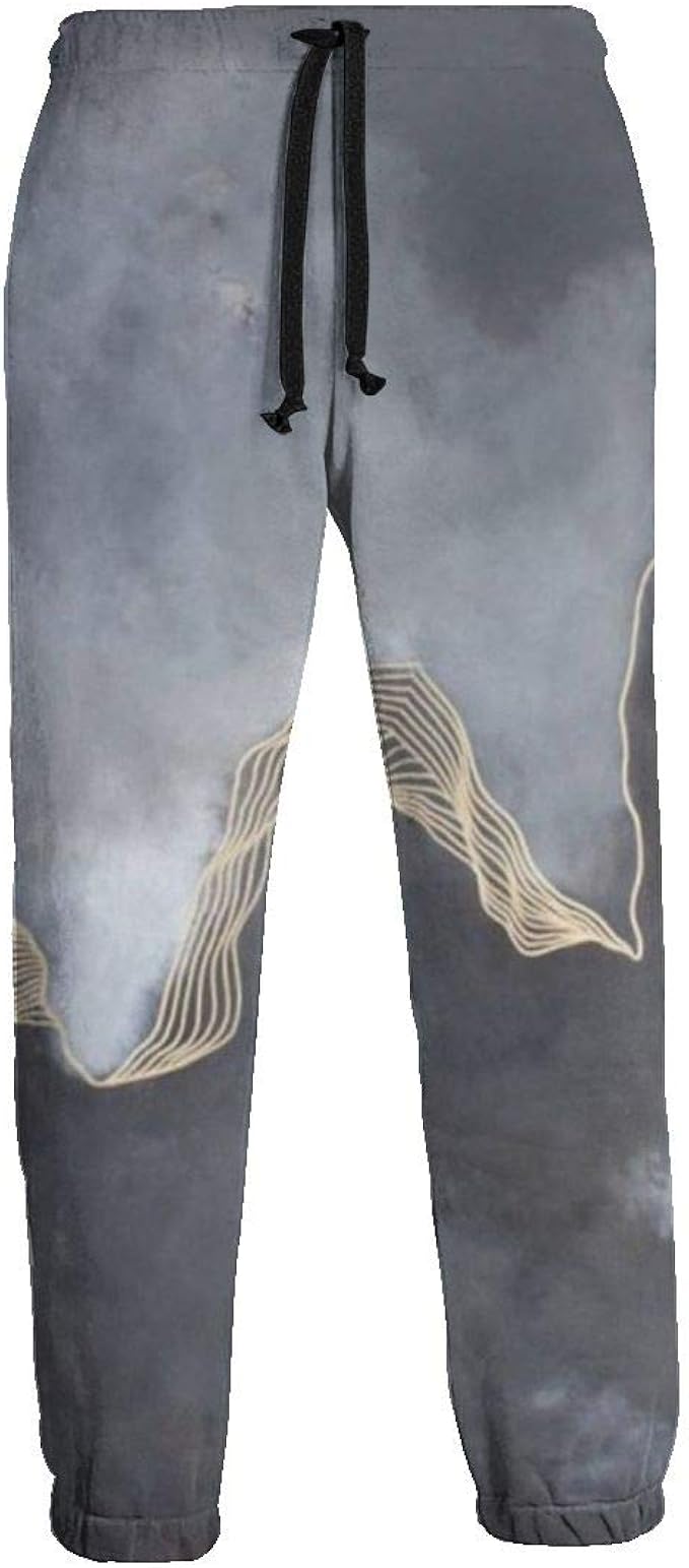 Grey Cloudy Night Men Sport Pants, Soft and Comfortable Sweatpants