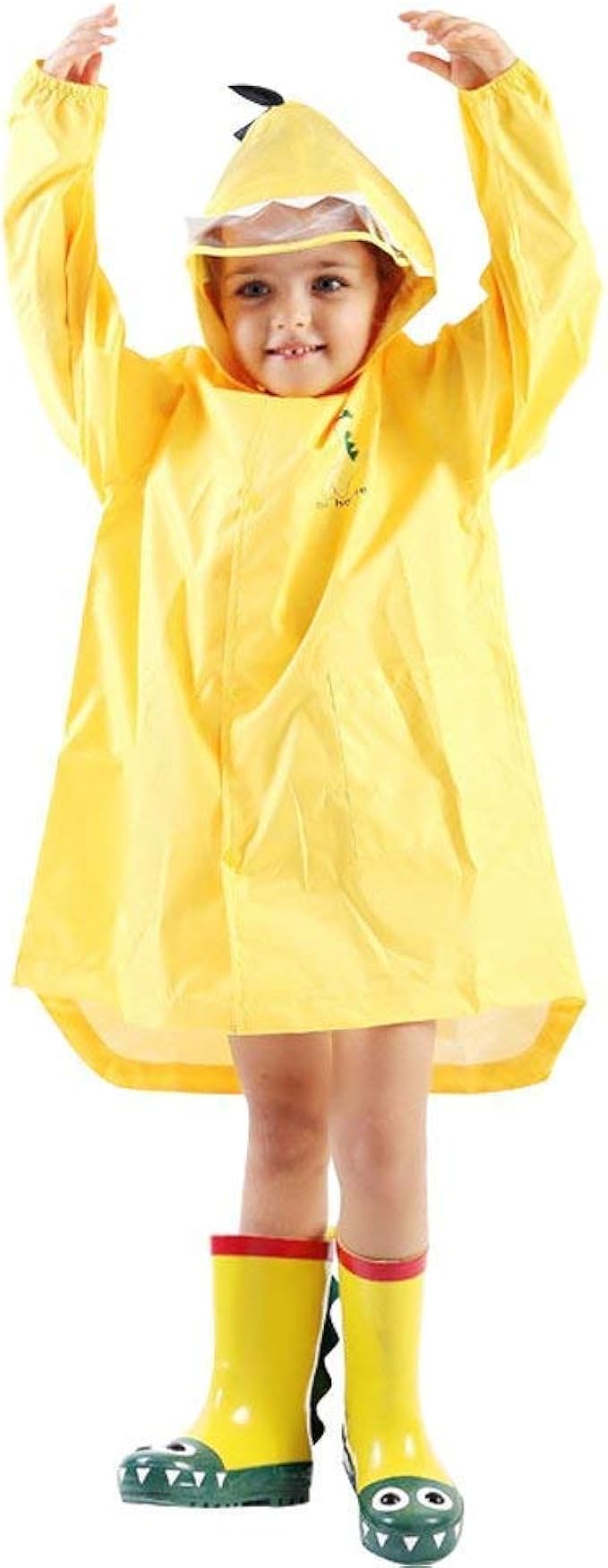 Togelei Kids Regenjacke Boy Girl Regenjacke Dinosaur Leichte Regenbekleidung Regen Slicker Kinder 3d Aufbewahrungstasche Reissverschluss Wasserdicht Poncho Volltonfarbe Mode Kapuzen Regenmantel Amazon De Bekleidung