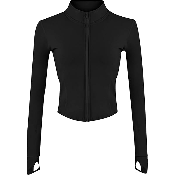 CRZ YOGA Butterluxe Cropped Athletic Jackets for Women - Full Zip