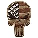 SpaceAuto 3D Embroidered Head Shape American Flag Skull Military Army Tactical Morale Badge Patch 2.56