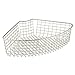 mDesign Lazy Susan Wire Storage Basket with Handle for Kitchen Cabinets, Pantry - 1/4, Satin