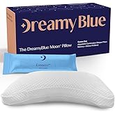 DreamyBlue Moon Pillow • Adjustable Loft, Luxury Cover, Shredded Memory Foam • for Back, Side and Combination Sleepers • Neutral Alignment for All • CertiPUR-US Certified Foam (Queen)
