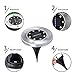ikyou Bokemar Solar Ground Lights Outdoor Decorative Garden Pathway Light 4 Pack Bright Garden Path Light Stainless Steel White LED Lighting for Yard Patio Walkway Driveway