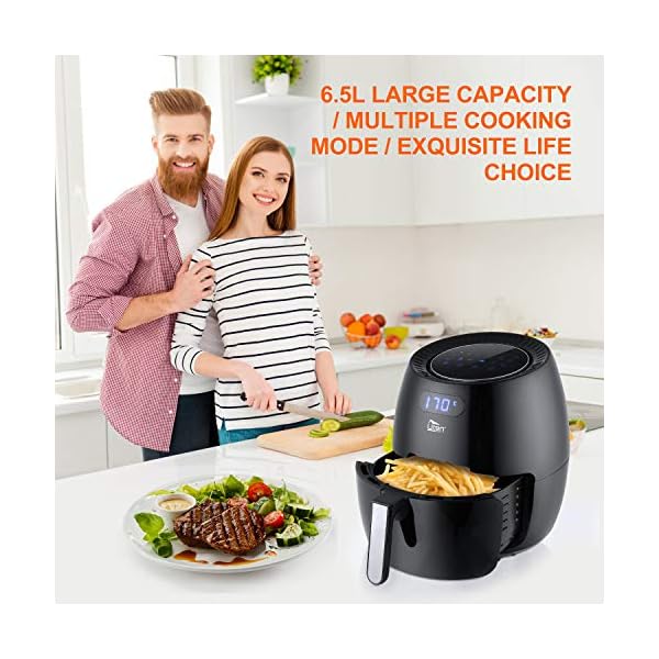 Air Fryer, Uten 6.5L Power Air Fryer with Digital Display, Rapid Air Circulation System Adjustable Temperature and 30…