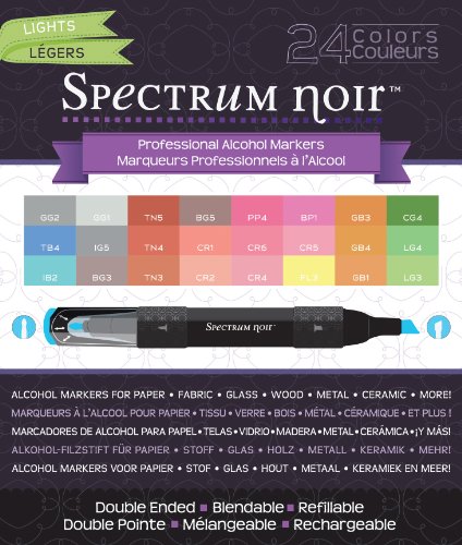 Crafter s Companion Spectrum Noir Alcohol Markers, Lights, 24 Per Package