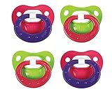NUK Puller Silicone Pacifier, 2 Pack, 6-18 Months (Magenta/Green)