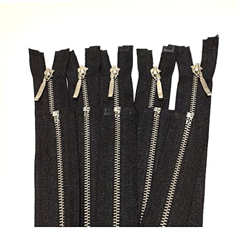 5pcs/5# Open Metal Zipper, Sewing Zipper, Sturdy Zipper, Black, Blue, Gold, Silver, (5# 70cm 5u, 332)