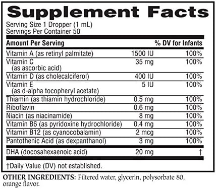 Amazon Com Twinlab Infant Care Multi Vitamin Drops With Dha 1 2 3 Fl Oz 50 Ml Pack Of 3 Health Personal Care
