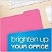 Pendaflex Color File Folders with Interior Grid, Letter Size, Pink, 1/3 Cut, 100/BX (R152 1/3 PIN)
