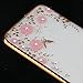 Galaxy S7 Edge Case, Ebest Glitter Electroplate Bumper Bling Butterfly Garden Soft TPU Silicone Flip Back Cover Case for Samsung Galaxy S7 Edge, Gold Bumper Pink Flower