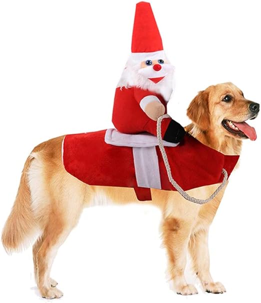 Sobotoo Dog Christmas Jumper Pet Warm Xmas Outfit Clothes Santa Claus