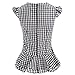 AOEMI Women Sleeveless Plaid Blouses Ruffles Trim Vintage Gingham Retro Style Peplum