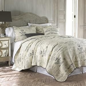 Amazon.com: Histoire Grey 3 Piece Full Queen Quilt Set