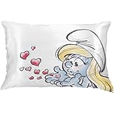 The Smurfs Smurfette Retro Beauty Silky Satin Standard Reversible Pillowcase Cover 20x30 for Hair and Skin, (Officially Licensed Product) by Franco Collectibles