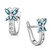 Butterfly Girls March Simulated Birthstone Huggie Earrings 925 Sterling Silver with Secure Backs (March)