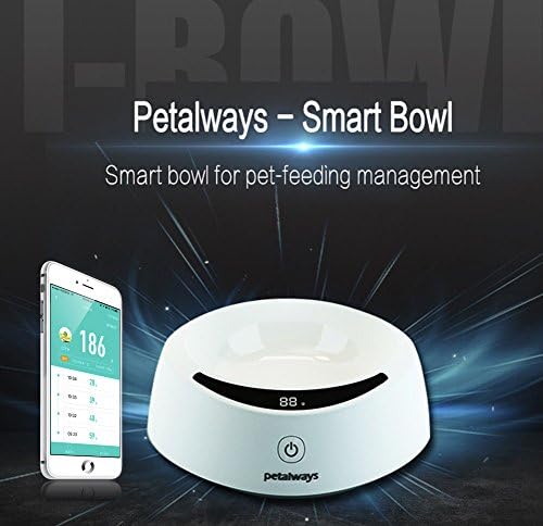 Petalways PCare iBowl Smart Pet Bowl ABS Antibacterial LCD Acuurately Measure APP Diet Analysis Healthy Pet Food Feeding Bowl