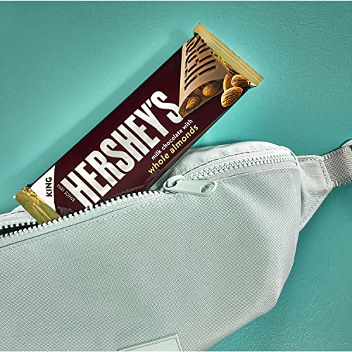HERSHEY'S Milk Chocolate with Almonds King Size Candy, Individually Wrapped Bulk, 2.6 oz Bars
