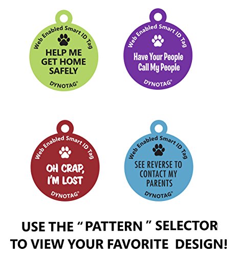 Dynotag Web Enabled Super Pet ID Smart Tag. Deluxe Coated Steel, with DynoIQ & Lifetime Recovery Service. Fun Series (Purple: Have Your People Call My People)