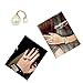 Double Mismatch Imitation Pearl Alloy Cuff Adjustable Statement Ring Golden with Gift Box Mother's Gift