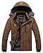 wantdo Men's Mountain Waterproof Ski Jacket Windproof Rain Jacket Winter Warm Hooded Coat