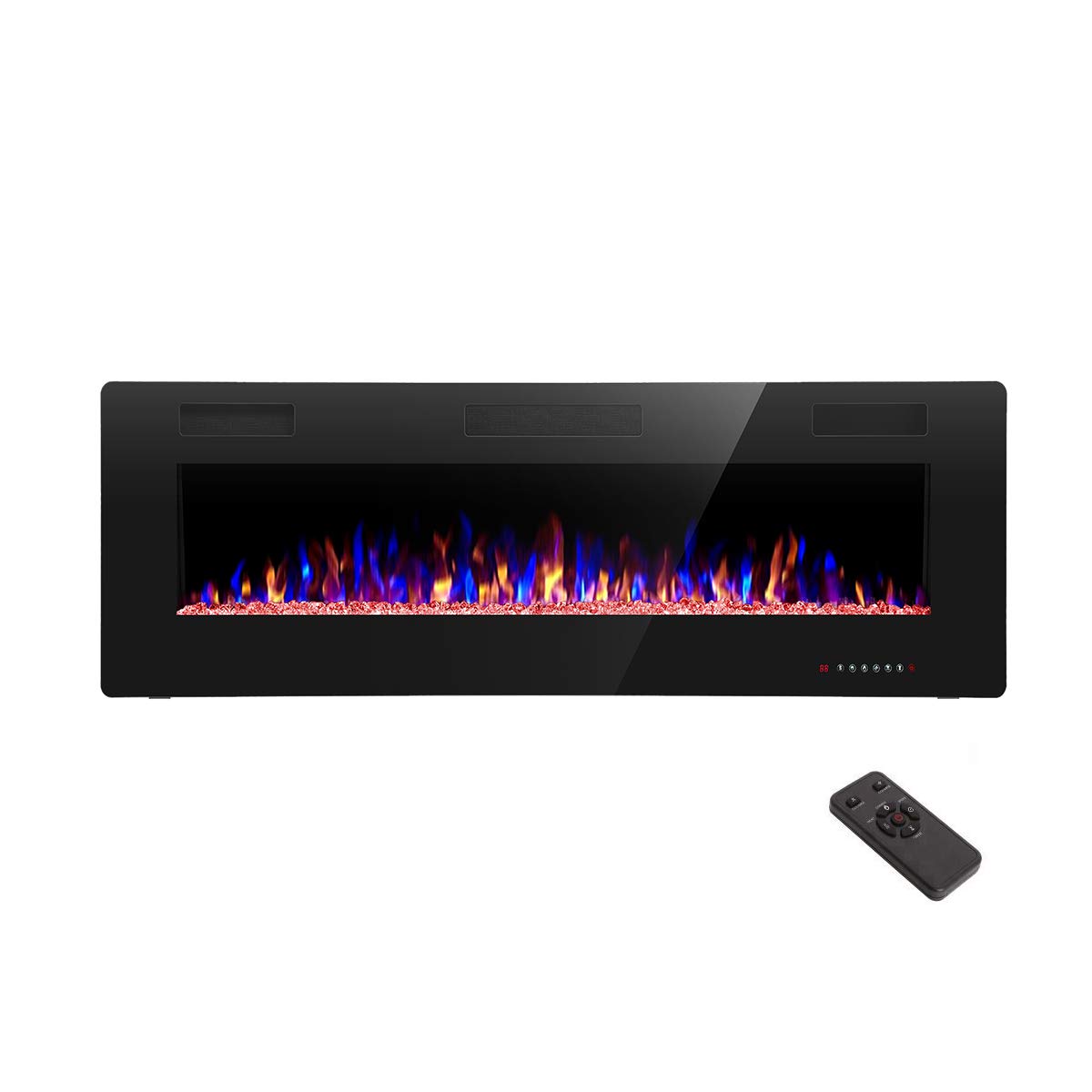 Stud 6 X 2 And 4 X 2 For Fit Fireplace Electric Mounted Wall And Recessed Inch 26 R W Flame Remote 750 1500w Speed And Color Flame Screen Adjustable Timer Touch With Control Electric Fireplaces Lowest