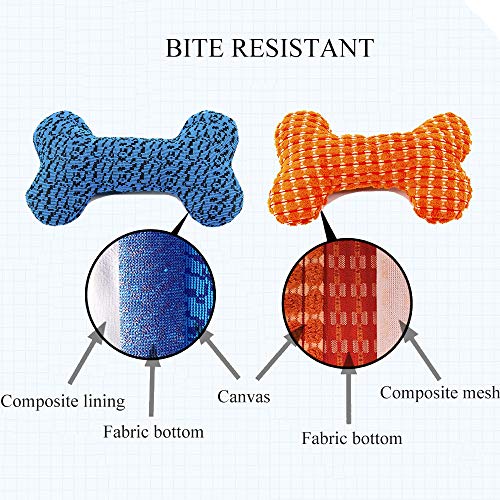 AXEN Cute Flyknit Durable Squeaky Bone Shaped Dog Toy for Aggressive Chewers, Flyknit Bone