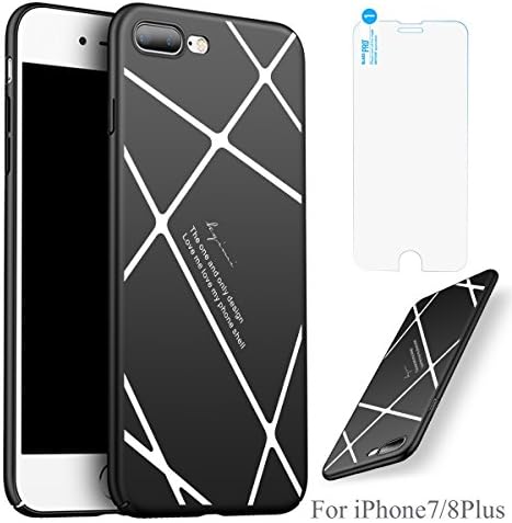 iPhone 8 Plus Case / iPhone 7 Plus Case, Upinva Black and White Stripe Protective Dual Layer Designer Design Fashion Cover for iPhone 8 plus and iPhone 7 Plus - 3D Stripes (black-and-white)