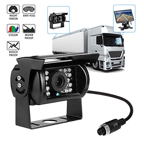 12V-24V 4 Pin Heavy Duty 18 IR LEDs Night Vision Waterproof Reverse Backup Camera with 15M 4 Pin Cable