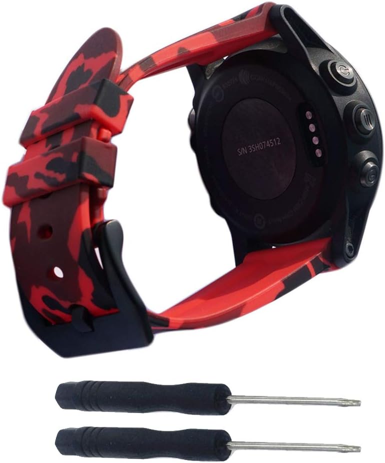 26mm Camouflage Silicone Rubber Watch Band for Garmin Fenix 3/Fenix 3 HR/Fenix 5X/5X Plus/D2 Delta PX/Descent Mk1 Silicone Watch Strap Replacement Watch Band