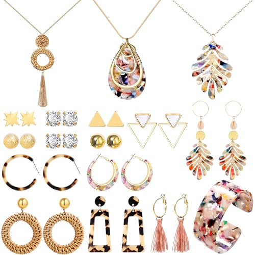 NEWITIN 13 Pieces Silver Jewelry Set for Women Stainless Steel Cuban Link Necklaces Bracelets Earrings Watch Ring Bling Cubic Zirconia Cuban Jewelry Set for Women Men