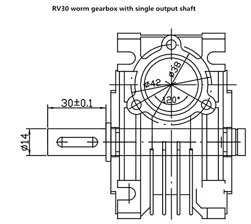 6 NMRV+030+Reducer+NEMA23+Stepper+Gearbox