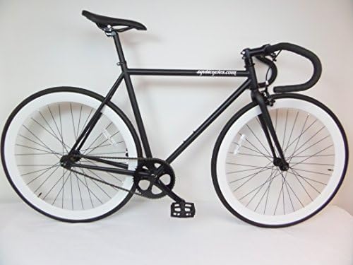 Matte Black and White Fixie with Drop Bars Single Speed Fixie Bike with Flip Flop Hub By Sgvbicycles Fixies