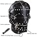 Leather Bondage Gimp Mask Hood, Black Full Face Blindfold Breathable Restraint Head Hood, Sex Toys, for Unisex Adults Couples, BDSM/LGBT Fetish Hood (Black(Full Face Hood))thumb 3