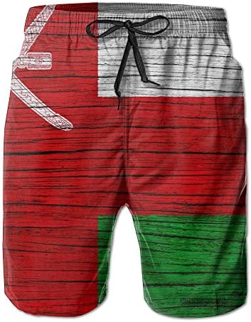 Oman Wooden Texture Omani FlagHandsome Fashion Summer Cool Shorts Swimming Trunks Beachwear Beach Shorts