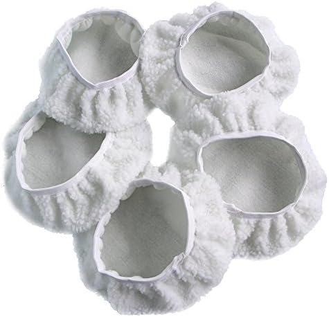 GCGZ Car Polisher Pad Bonnet Wool Polishing Bonnet Buffing Pad Cover for Car Polisher Pack of 5Pcs (5-6")