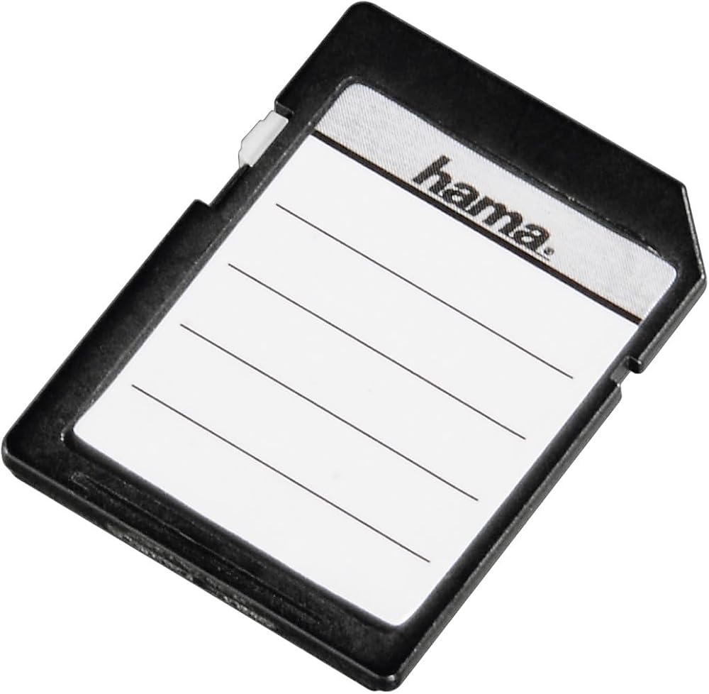 Hama SD MMC Memory Card Labels 18 Pieces Black White Self Adhesive for Marking
