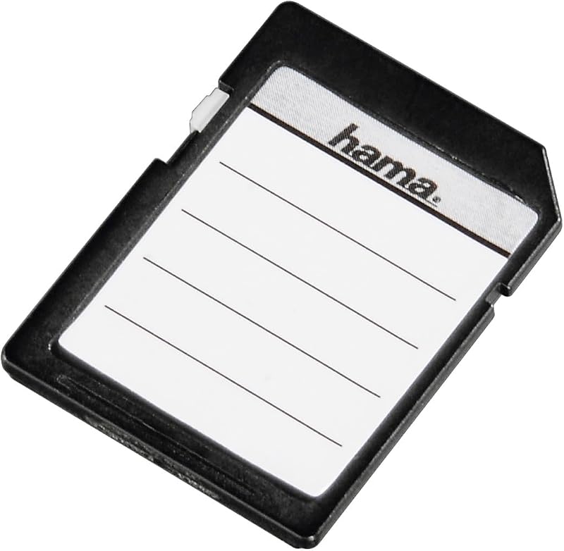 Hama SD MMC Memory Card Labels 18 Pieces Black White Self Adhesive for Marking
