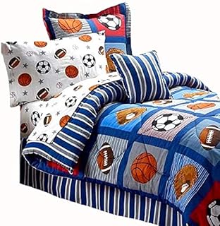 Amazon Com Kids Bedding Mvp Sports Boys Baseball Basketball