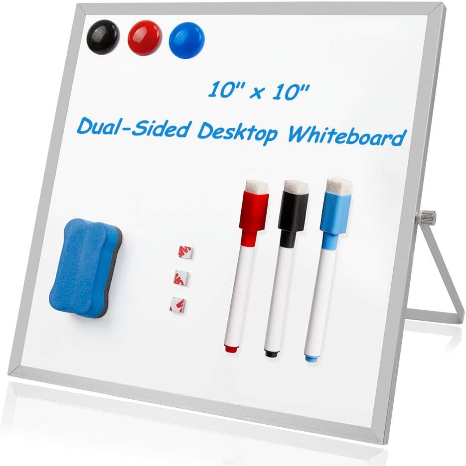 Hirate Small Dry Erase White Board 10" x10", Mini Portable