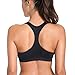 SYROKAN Women's Medium Support Zip Front Wire Free Racerback Tech Pro Sports Bra Black XXL