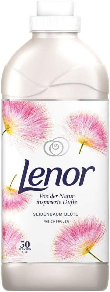Lenor Weichspüler Flauschige Wäsche, Inspired by Nature, Seidenbaum Blüte, 50 Waschladungen (1.5 L)