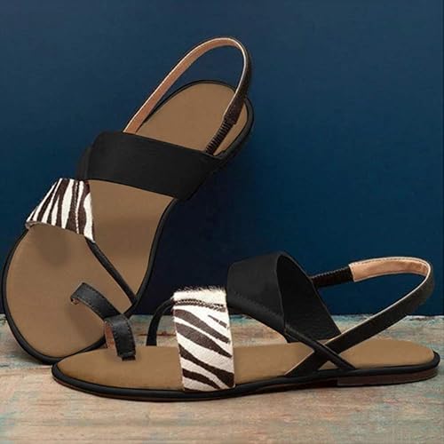 zebra print flat sandals