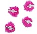 LUX ACCESSORIES Hot Pink Faux Fur Breast Cancer Pom Pom Hair Clip Set (5pc)