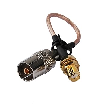 PC-Case 0.5 ft RF Cable eléctrico Conector SMA Jack Tuerca a TV hembra recto