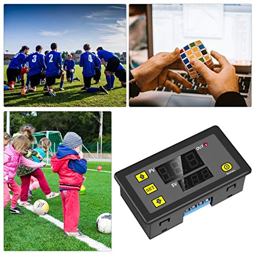 Timer Relay, Icstation DC 12V Time Delay Switch 10A Timer Switch Module Programmable Digital Time Cycle ON-Off Control 0-999s/min/h LED Display Time Relay Switch Module for Light Water Pump Engine