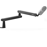 IXTECH Mic Arm Desk Mount, Low Profile 360° Swivel Mic Boom Arm, Adjustable Microphone Arm with Detachable Rise Column and Built-In Cable Management for Streaming and Recording.