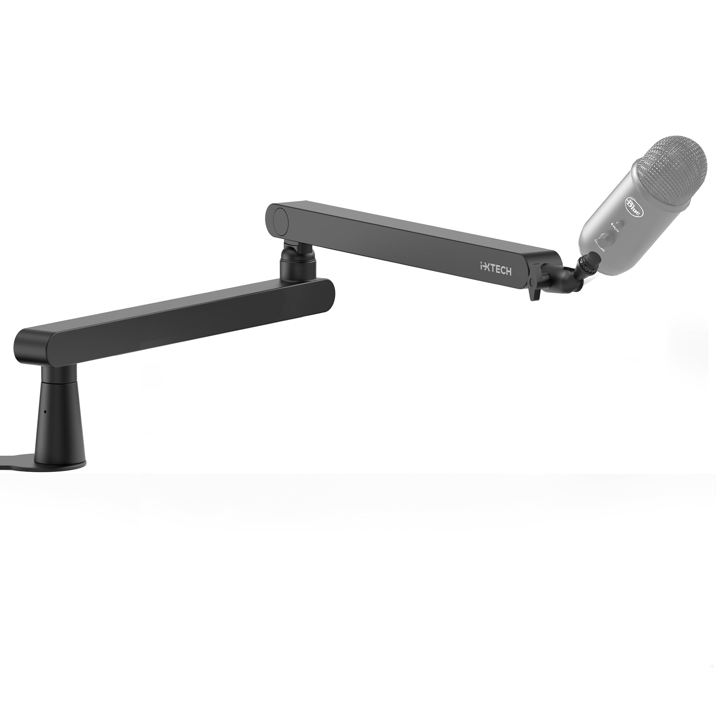 IXTECH Mic Arm Desk Mount, Low Profile 360° Swivel Mic Boom Arm, Adjustable Microphone Arm with Detachable Rise Column and Built-In Cable Management for Streaming and Recording. Image